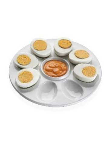 BANDEJA PORCELANA REDONDA HUEVOS 8 UDS