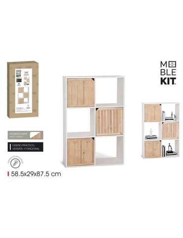 ESTANTERIA 6 CUBOS 3 PUERTAS