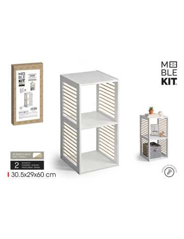ESTANTERIA 2 CUBOS BLANCA
