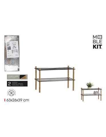 ESTANTERIA METAL BAMBU 2 BAL
