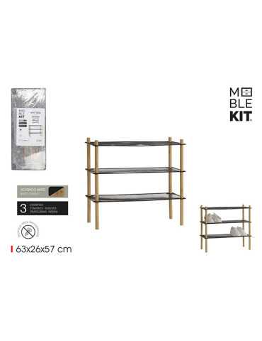 ESTANTERIA METAL BAMBU 3 BAL