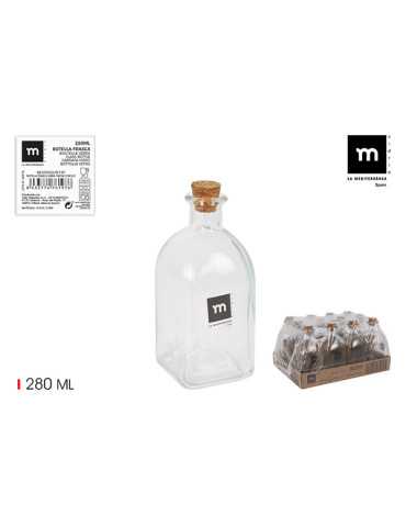 BOTELLA VIDRIO CON CORCHO
