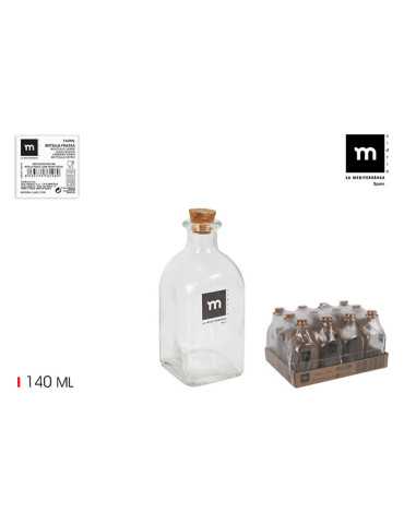 BOTELLA VIDRIO CON CORCHO