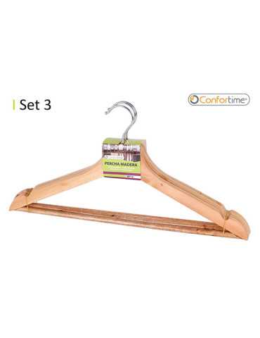 PERCHA MADERA FORMA SET-3