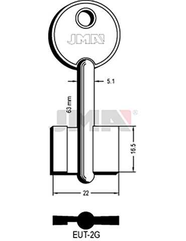 LLAVE EN BRUTO GORJA LATON