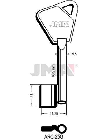 LLAVE EN BRUTO GORJA LATON