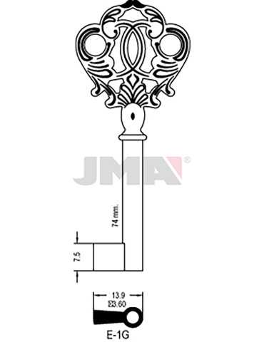 LLAVE EN BRUTO GORJA LATON